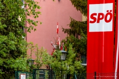 SPÖ Fahne 1. Mai beim VH Gugging